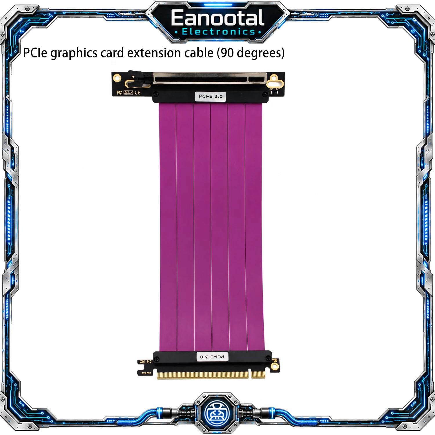 Gen 3 Gen 4 PCIe GPU Cable Black White Purple with 2 Slot Vertical Mounting Kit