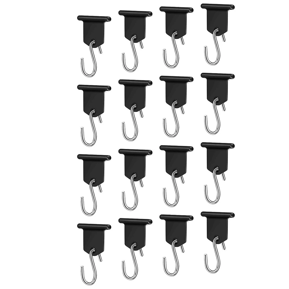 Practical RV Awning Hooks Piping Strip Hooks S-shaped Set Reusable 16PCS 16x ABS+Metal Camping Piping Rail Hook