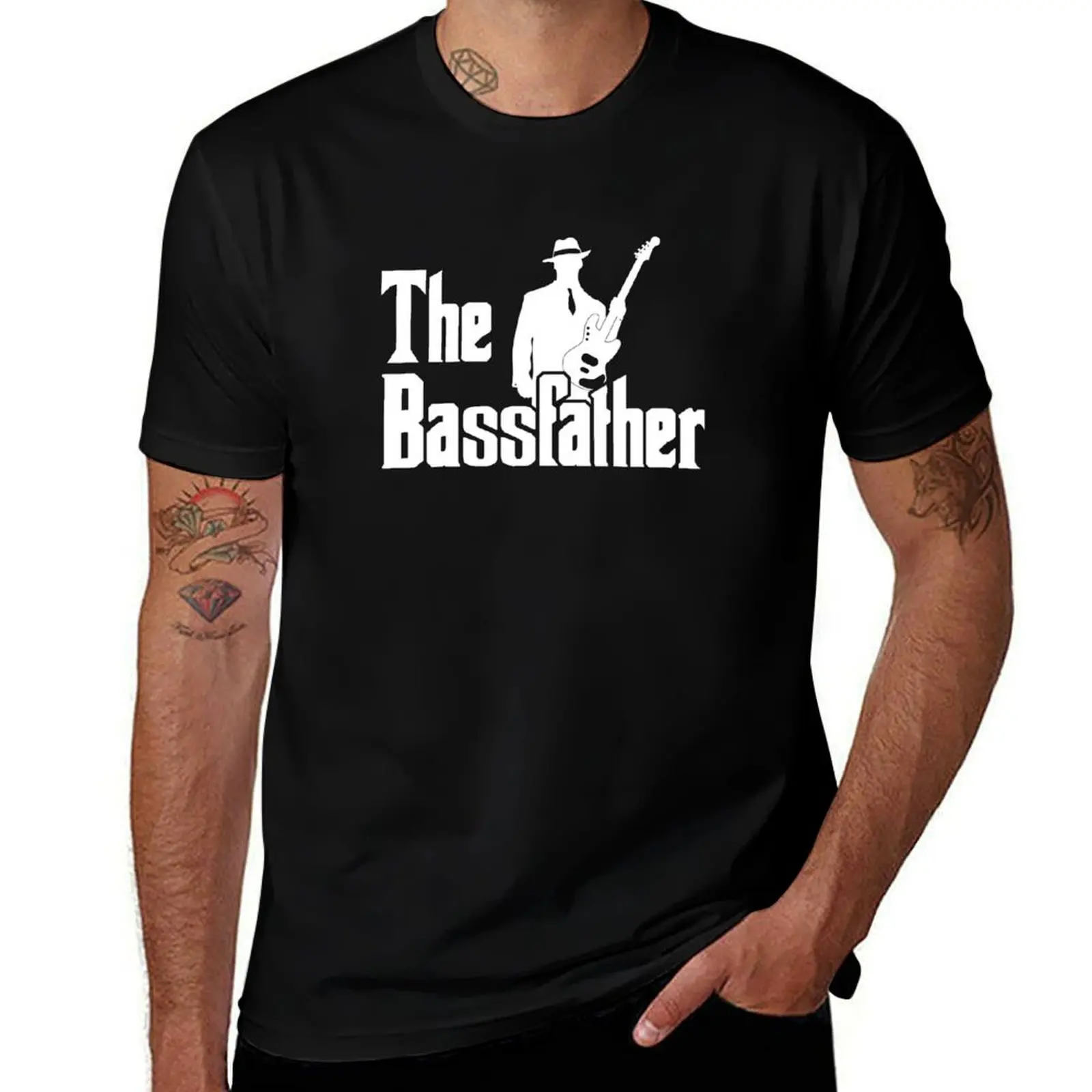 The Bassfather Funny Gift for Bass Guitarist design T-Shirt Retro Graphic Print T-Shirt
