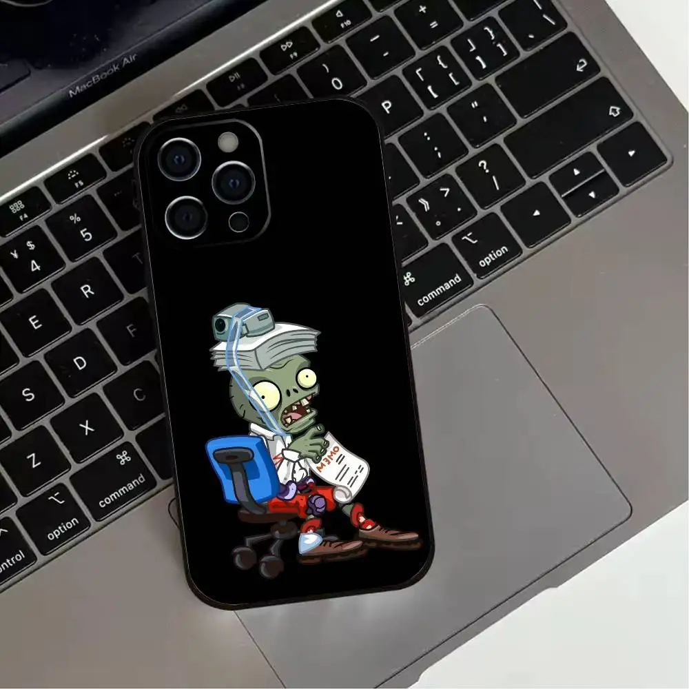 G-Game P-Plants VS Zombies   Phone Case For iPhone 17,16,15,14,13,12,11 Plus,Pro Max,XS,Soft Silicone Black Cover