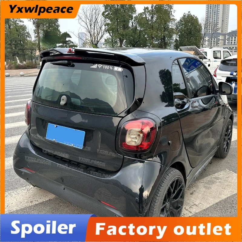 For Merced-Benz Smart Fortwo Fourfour 453 Roof Spoiler 2015-2018 ABS Plastic Rear Trunk Lip Spoiler Body Kit Accessories