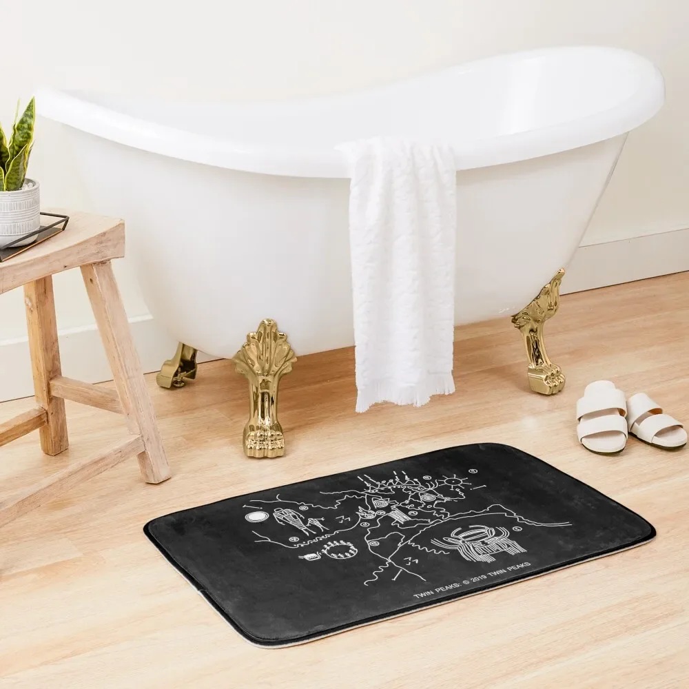 

Twin Peaks -Cave Map Bath Mat Anti-Slip Carpet Bathroom Kit Non-Slip Bathtub Mat
