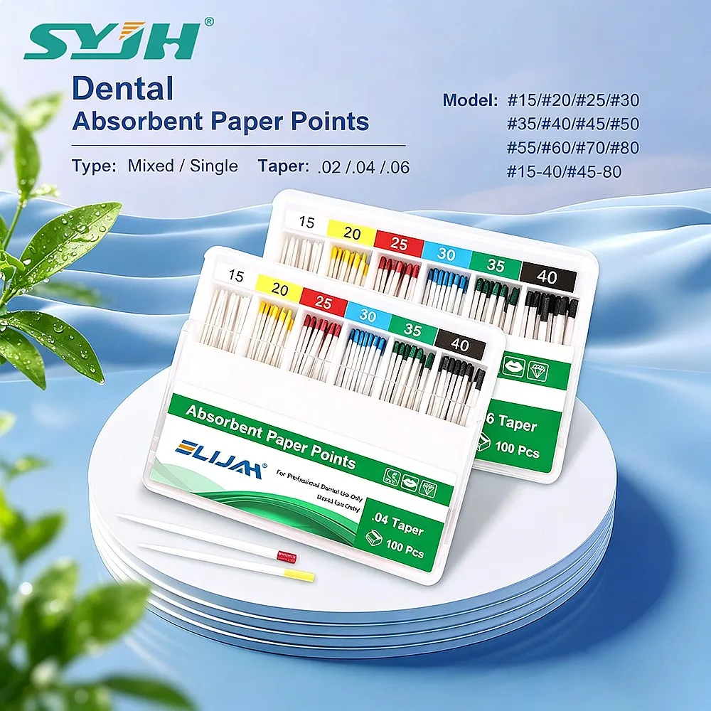 Dentals Absorbent Paper Points 02 04 06 Taper Pure Cotton Fiber Strong Absorption Tips Endodontic Root Canal