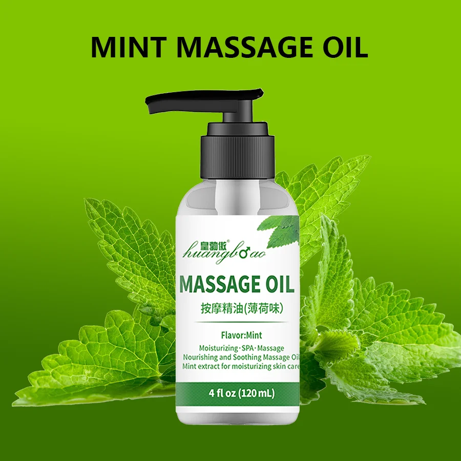 Mint massageolie voor het kalmeren, verzachten en ontspannen van de spieren. Massageolie voor massage. Ideale lichaamsolie voor huidverzorging - 120ml - afbeelding 2