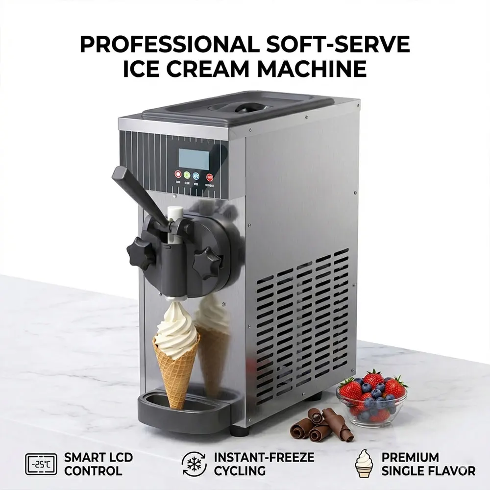 4.7L 750W Single Flavor Soft Ice Cream Forming  Desktop Auto Freeze Dessert Maker For Cafe Home Food Cart