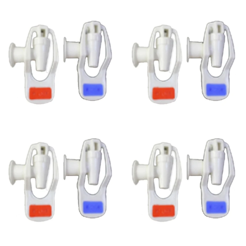 Water Dispenser Replacement Push Type White Plastic Tap Faucet 8 Pcs