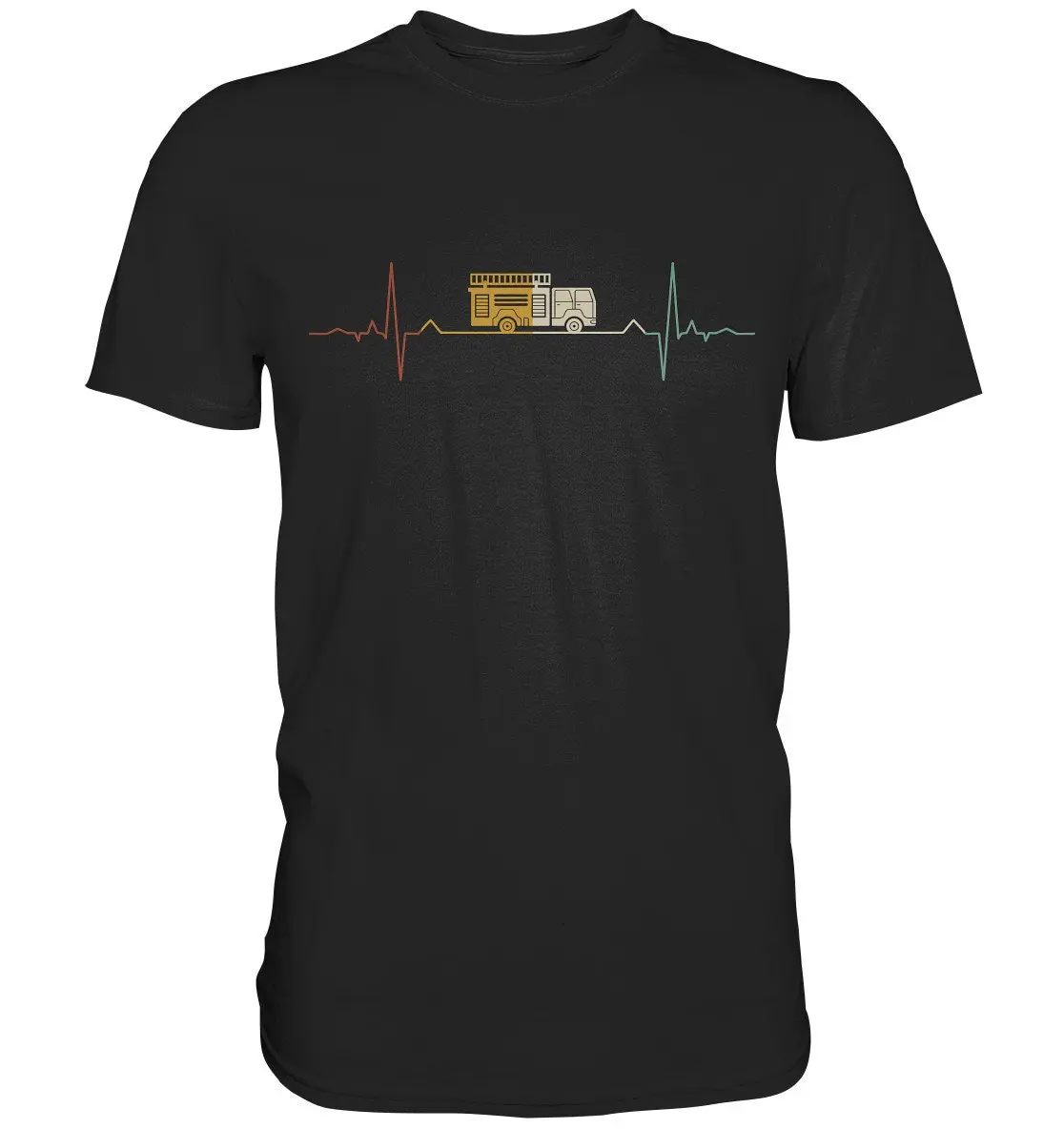 Fire Brigade Heartbeat Truck Frequency Firefighter T Shirt