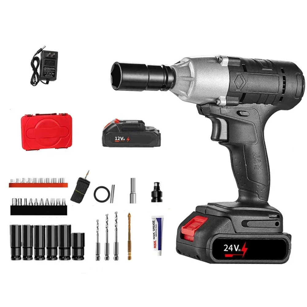 1set 4in1 Cordless Electric Wrench Brushless Electric Wrench Cordless Wrench Max Torque 320 Nm 3200RPM Electric Driver Kit