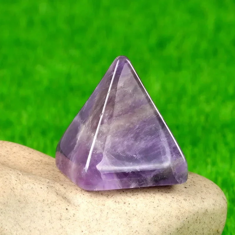 20 mm Mini-Größe, natürlicher Chakra-Quarz, Amethyst, Tigerauge-Stein, geschnitzter Kristall, Reiki-Heilpyramide, Heimdekoration