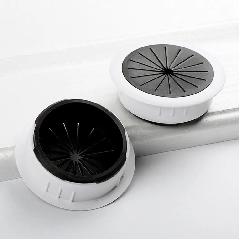6Pcs Cable Hole Cover Desk Wire Grommet Zinc Alloy Black Desktop Organizer Pc Computer Cord Management Cable Organizer
