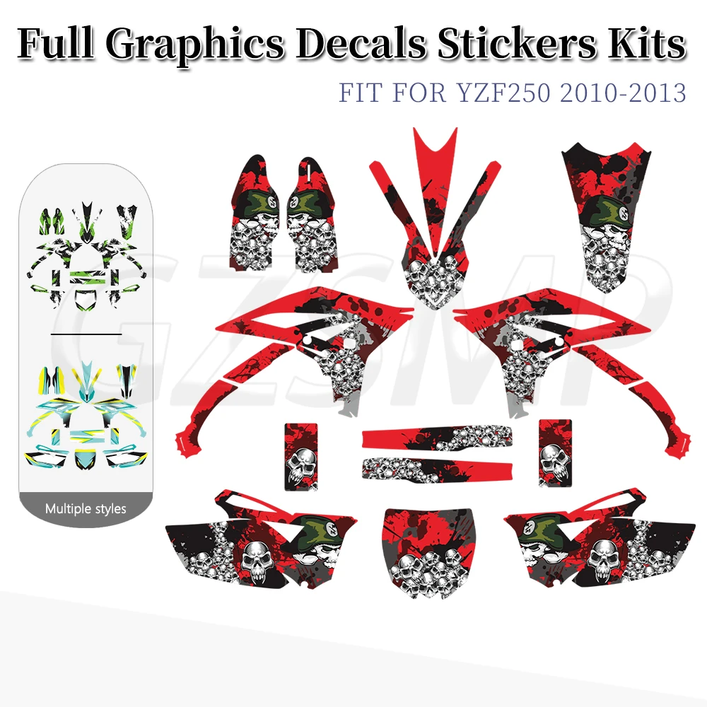 

Fit for YAMAHA YZ250F YZ 250F YZF 250 2010-2013 2011 2012 Full Graphics Decals Stickers Deco Background Kit