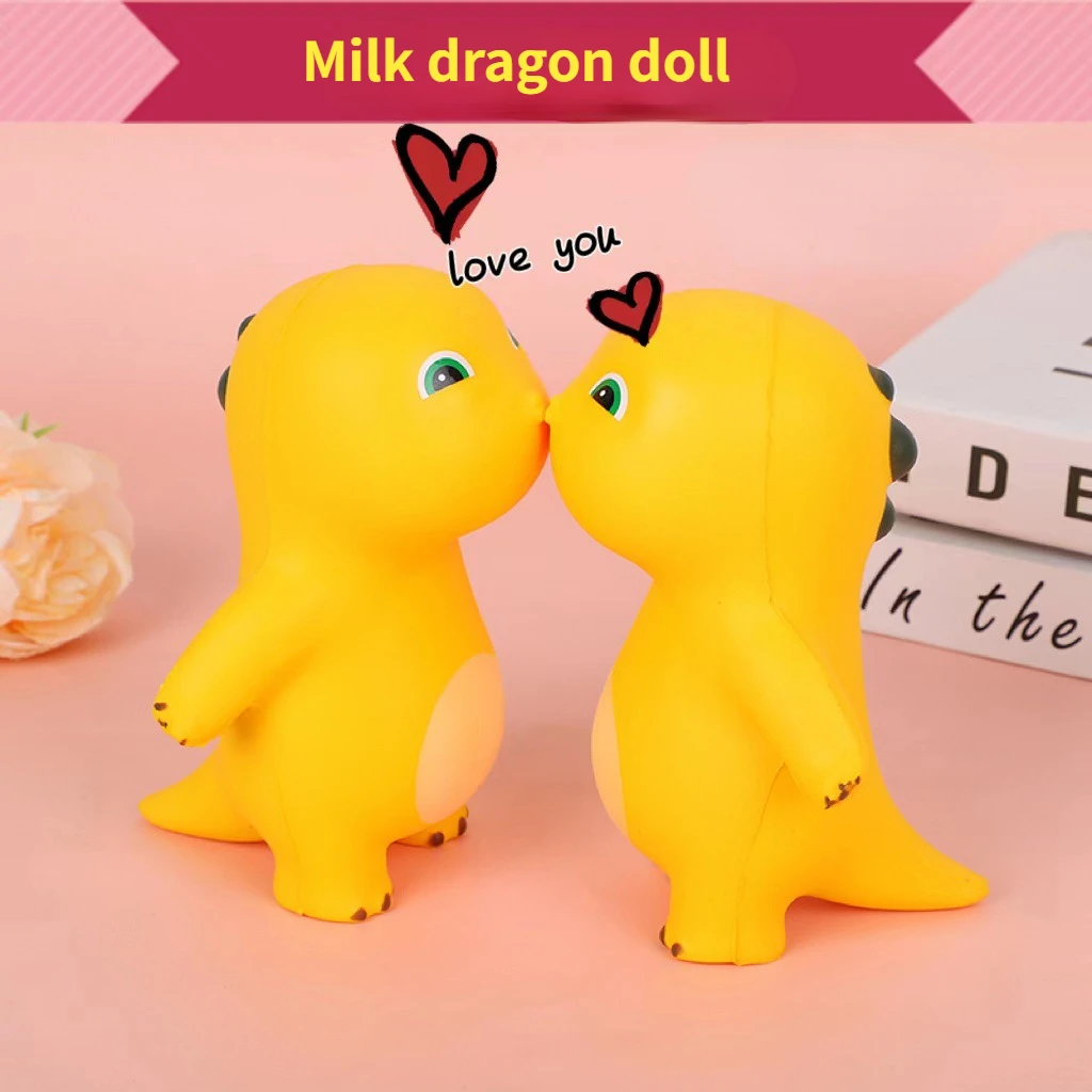 

Stress Relief Toys Knead Music Network Red Tabletop Decoration Kiss Milk Dragon Proud Jiao Tilting Head Doll Slow Back Toys