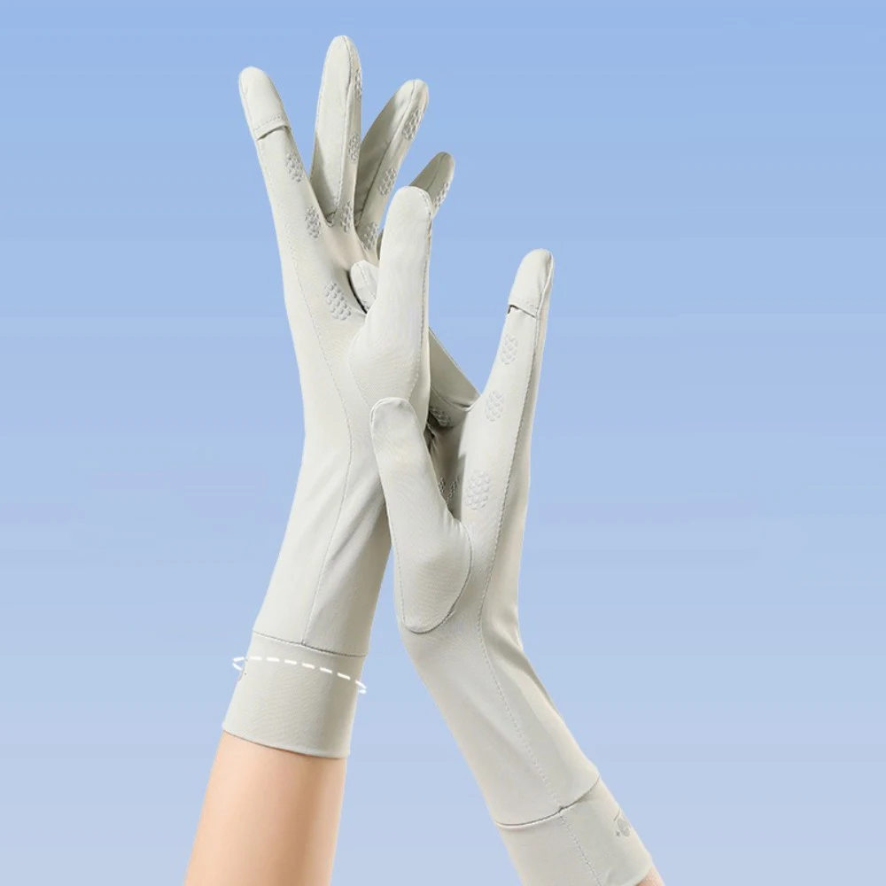 جديد شاشة تعمل باللمس قفازات الحرير الجليد الوجه إصبع قفازات واقية من الشمس مرنة للغاية تنفس المضادة للأشعة فوق البنفسجية ركوب القيادة قفازات الصيف