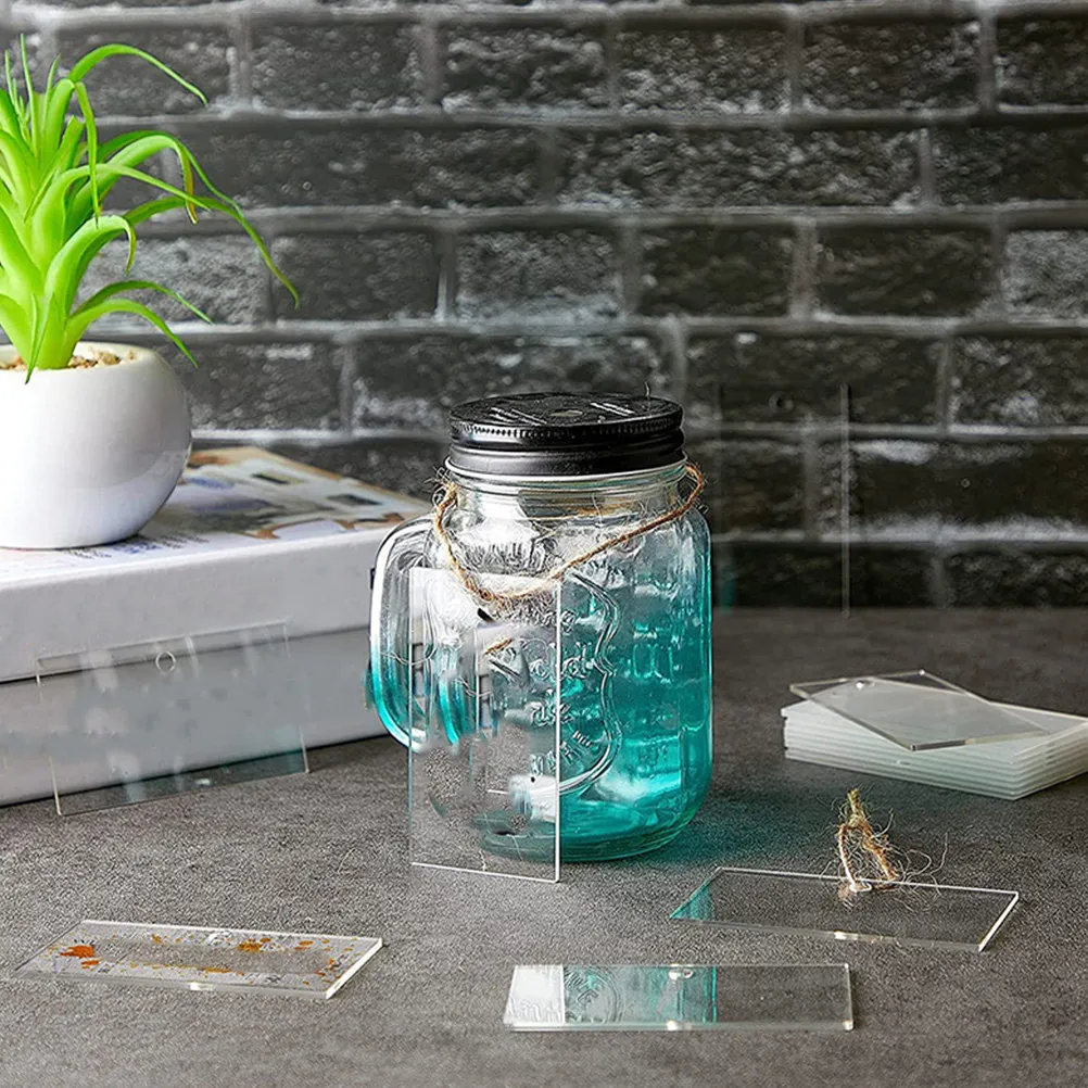 

1Set Acrylic Basket Labels Clear Reusable Blank Tags with Rope Easy DIY Gift Price Tags for Storage Organization Pantry Use