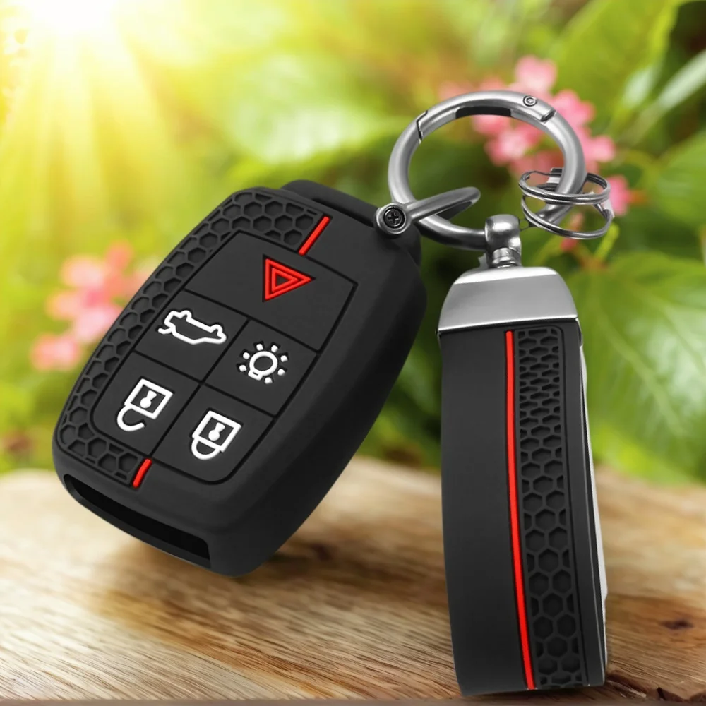 Nueva funda protectora de silicona para llave remota de 5 botones para VOLVO C30 C70 S40 V40 V50 2008 2009 2010 2011 accesorios llavero