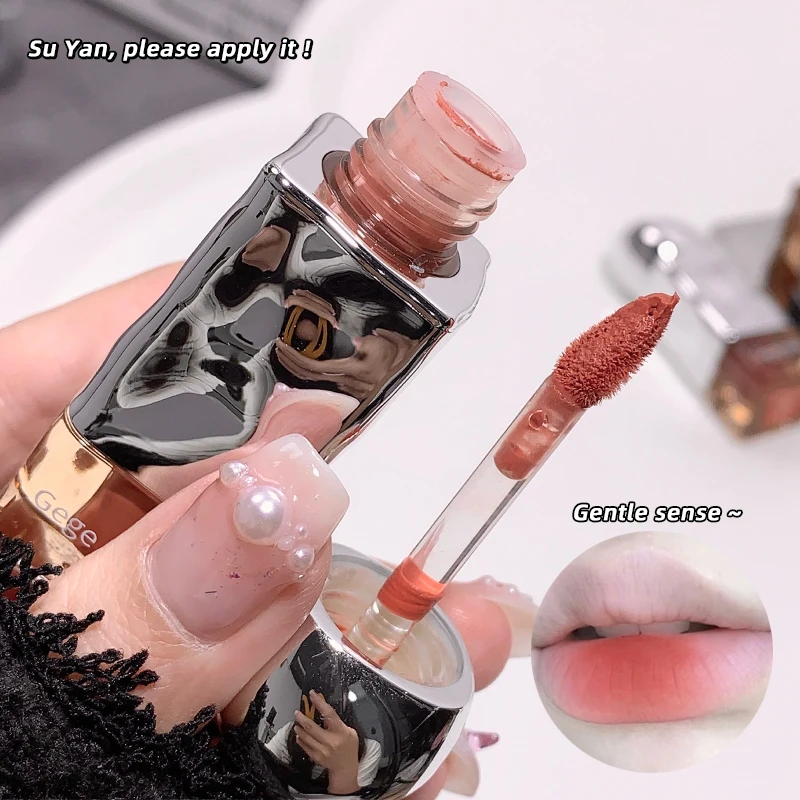 Gege bear Matte Velvet Lip Glaze Silky and Non-stick Advanced Color Rendering Gegebear Matte Lip Glaze