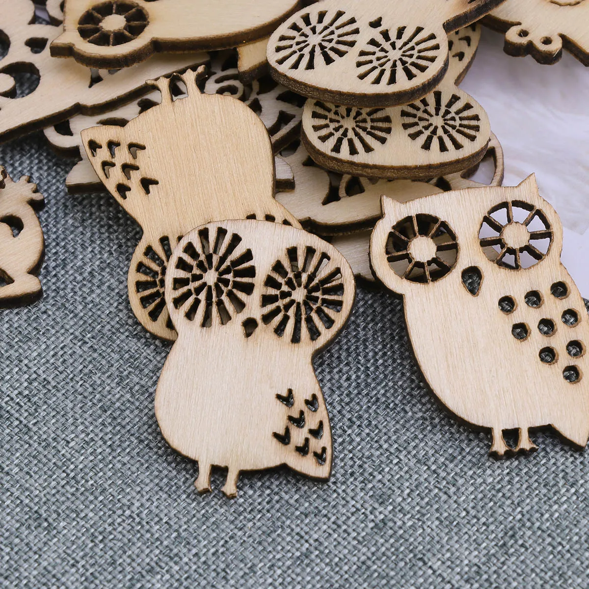 

20pcs Owl Wood Piece Diy Craft Set Creative Wooden Accessories For Home Decor Art Project Beautiful Manual Gift Idea