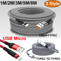 2M/3M/5M/8M USB 3.0 A/TYPE-C TYPEC Micro 6A Super Fast Charge DATA Cable For Huawei Samsung Xiaomi OPPO OnePlus VR CCTV Camera