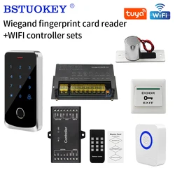 Sboard 4G/5G WIFI Tuya Fingerprint Access Control System kit Reader Fingerprint Wiegand Output 26-44 Protocol NFC 13.56Mhz Card