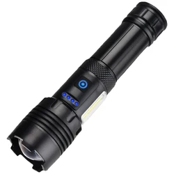 High Power LED Flashlight USB Rechargeable 3 Modes Outdoor Camping Lantern White Lasers Flashlight for Outdoor Fishing Adventure