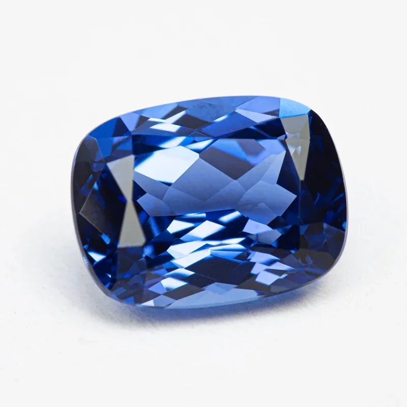 Top Lab Grown Sapphire Shallow Royal Blue Rectangular Cushion Shape VVS1 Charms DIY for Jewel Making Selectable AGL Certificate