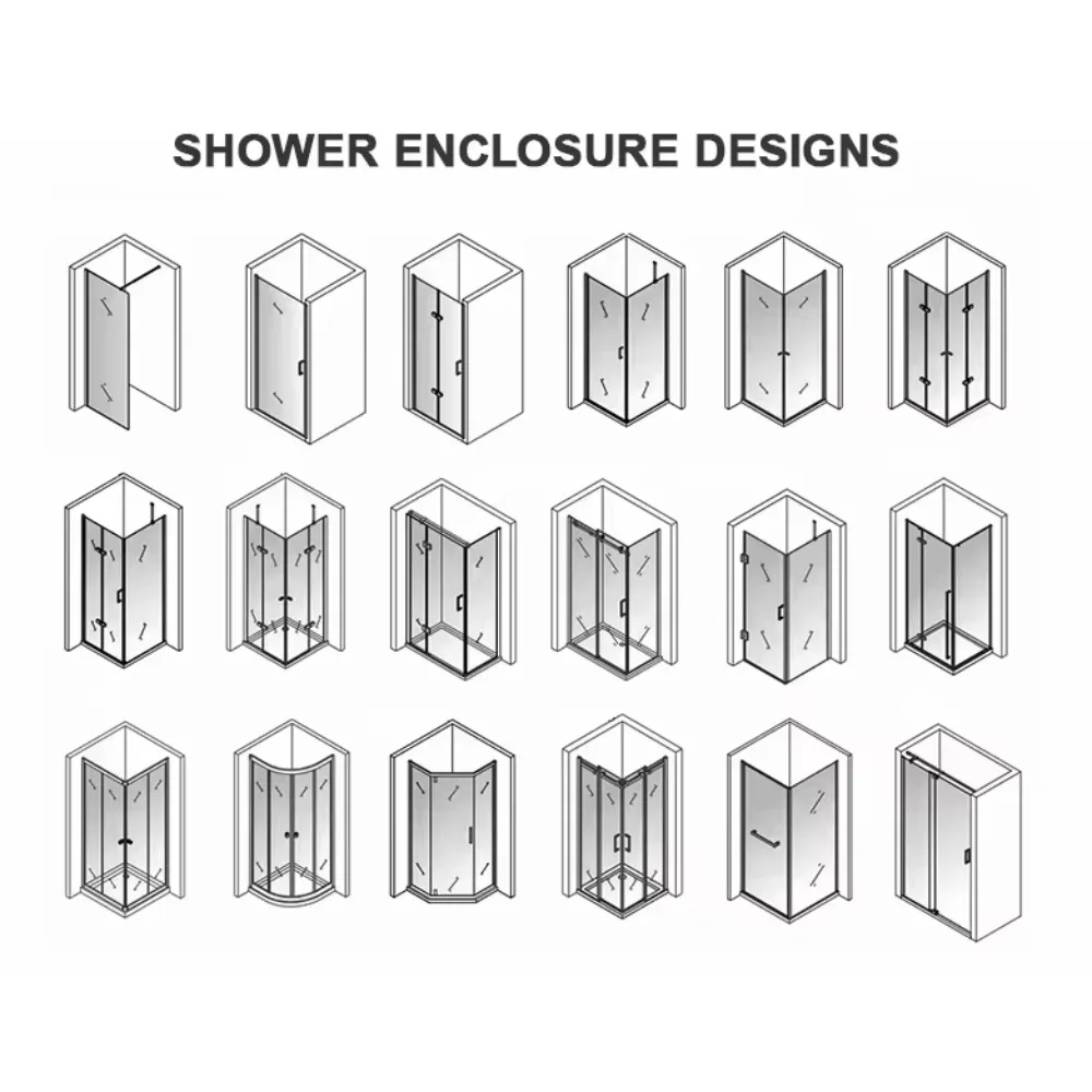 Multi functional sliding glass shower room customized size curved corner shower room