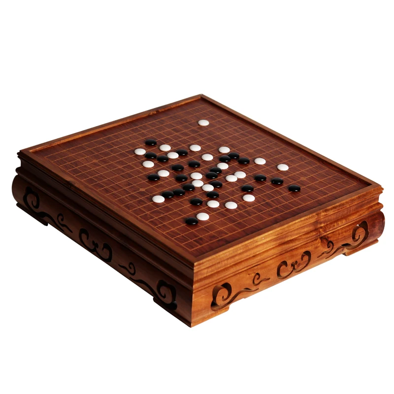 High-end solid wood adult cloud go board go jar set black and white backgammon children's beginners