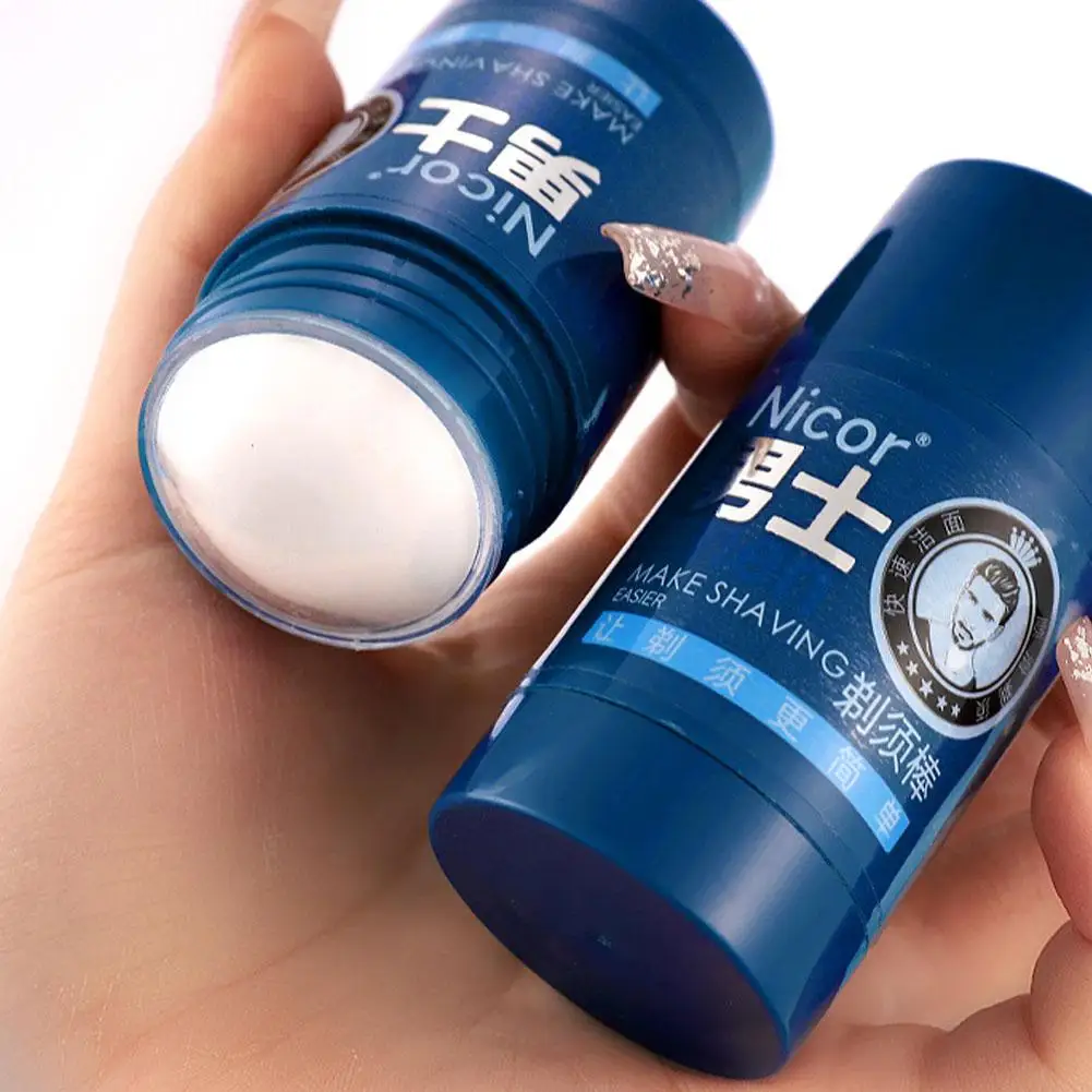 1/2PCS Portable Shaving Cream Mint Scent Men's Shaving Cream Stick Deep Cleasing Smooth Shave Moisturizing Facial Cleanser