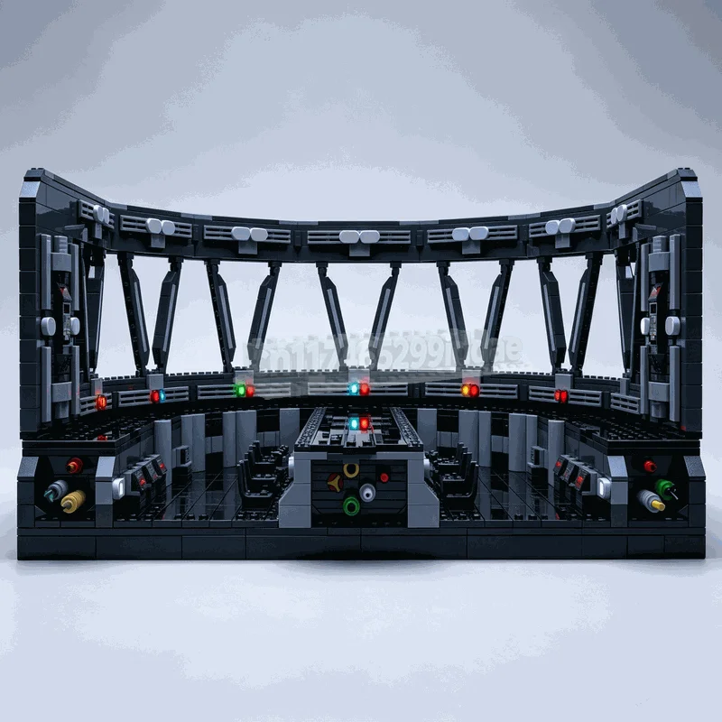 1682PCS MOC Sci Fi Galaxy Warship Command Bridge Diorama Scene Model Custom Building Blocks DIY Creative Assembly Collection Toy
