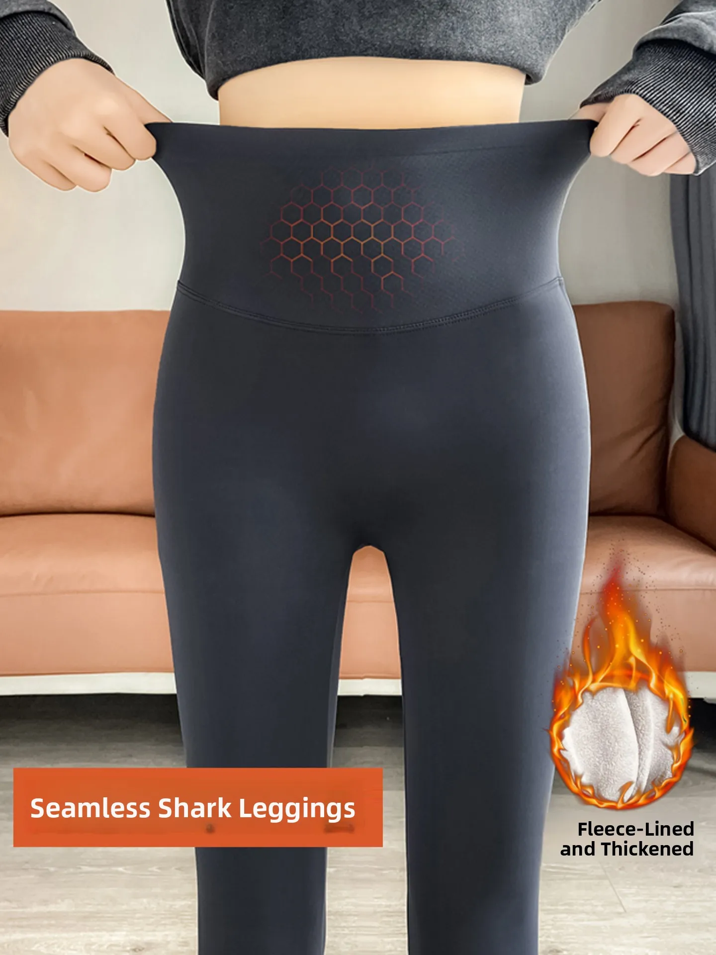 

High Waist Thiened Fce Yoga Pants Women's Autumn Winter Tightening Tummy Control Butt Lifting ark Pants Casual Nine-Pi...