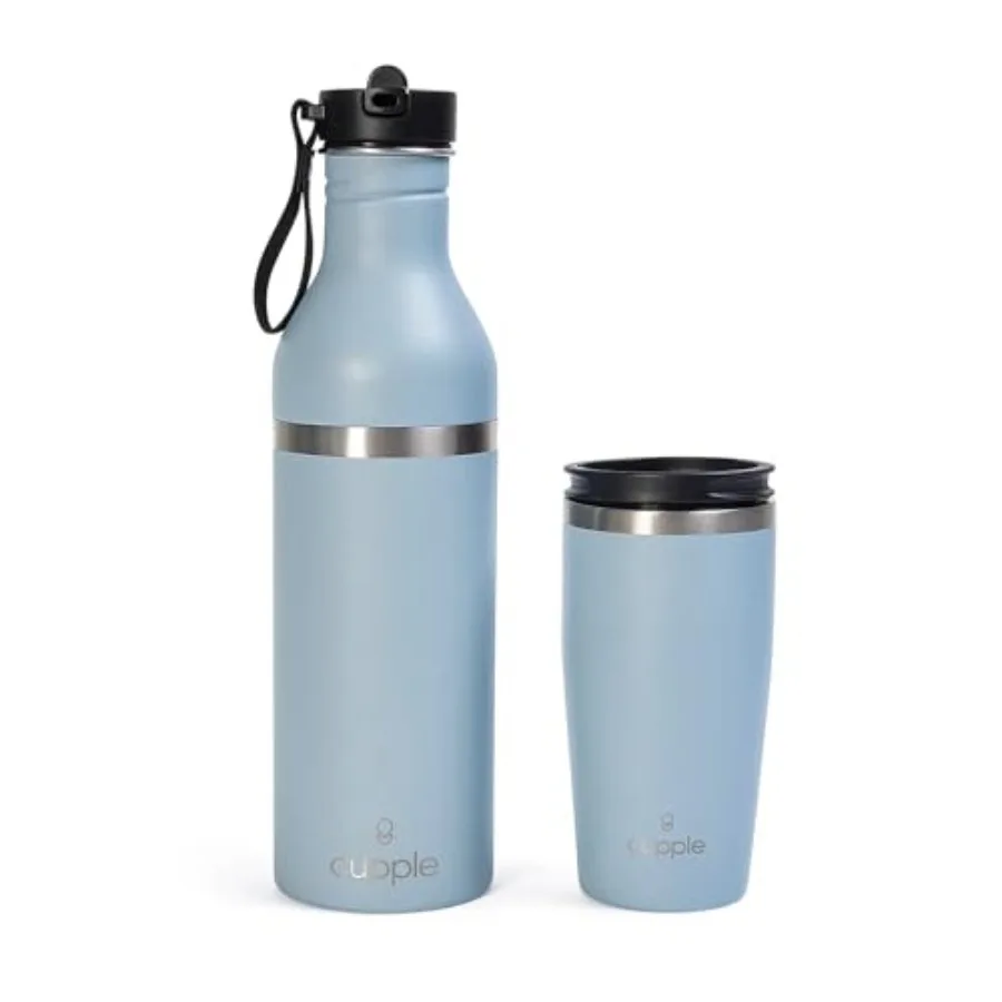 

Tumbler, Stainless Steel 2-in-1 Travel Coffee Mug and Water Bottle, Leak Proof Insulated Cup for Hot and Cold Drinks, BPA Free,