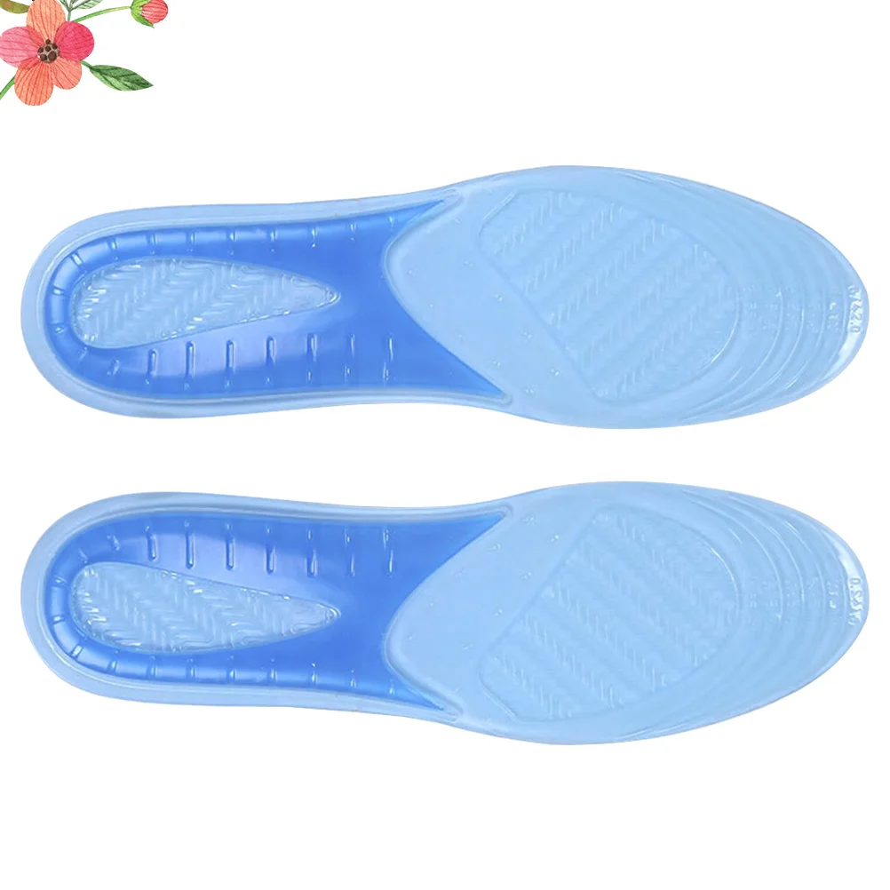 

1 Pair Gel Insoles Thick Sports Shoe Pads Breathable Sweat Absorbing Non-Slip Running Insoles For Men Women Blue Size 35-42