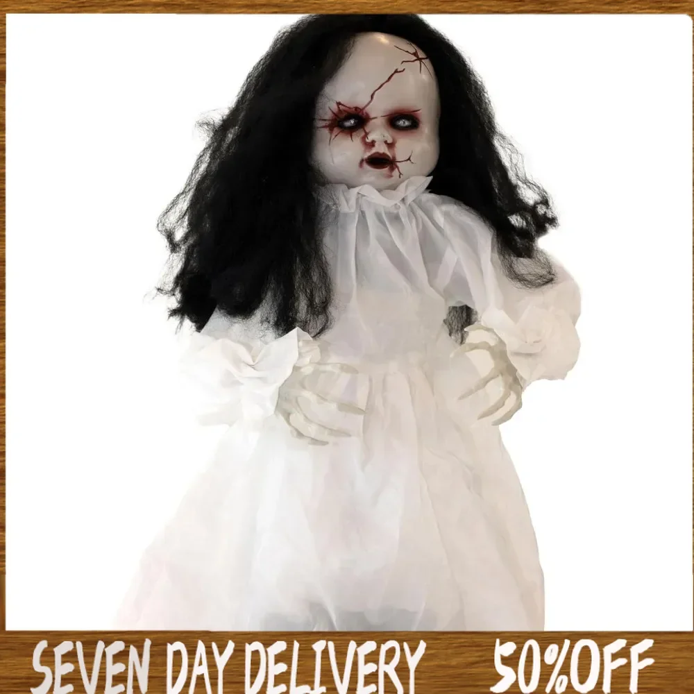 

Halloween Outdoor Decorations 24" Jumping Doll Groundbreaker , Foam Plastic Activates By Touch or From Loud Noises Like Wind