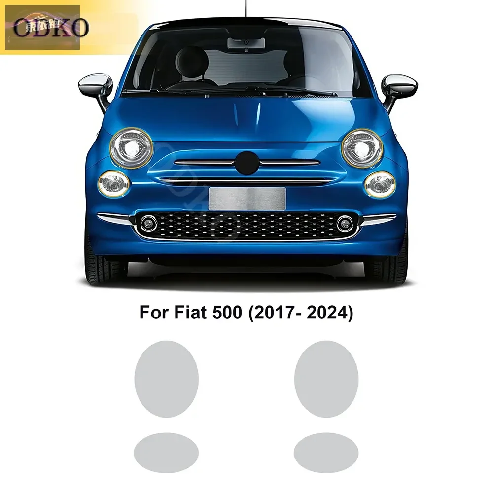 

Защитная пленка для автомобильных фар и задних фонарей для Fiat 500 2017-2024, передняя защита от царапин, черная прозрачная наклейка из ТПУ, аксессуары