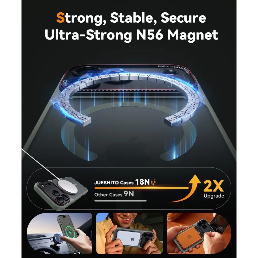 حافظة مغناطيسية لهاتف iPhone 17 Pro مع حماية كاملة للكاميرا وواقي شاشة 1X مصمم لمتانة معززة