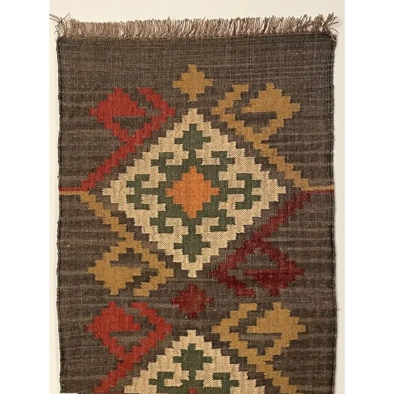 Rug Wool Jute Kilim Runner Carpet Nordic Navajo Handmade Hallway Accent Area Rug