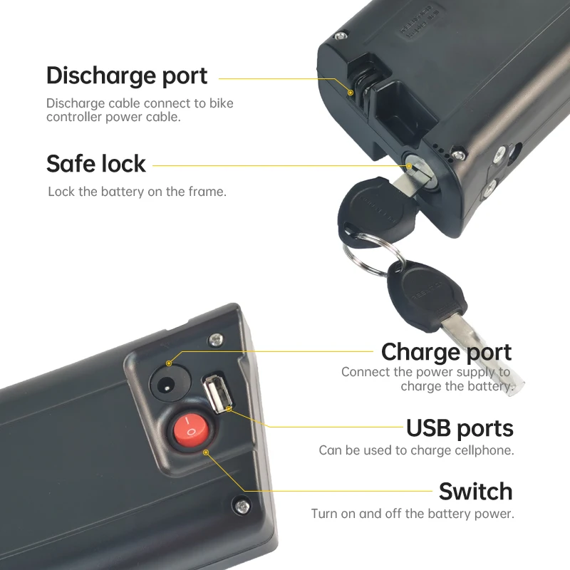 Scimitar Folding Bike battery 36volt Curved Shape Ebike Battery City Bike Batteria 36V  8.7Ah 9.6Ah 10.5Ah Carrera Crosscity