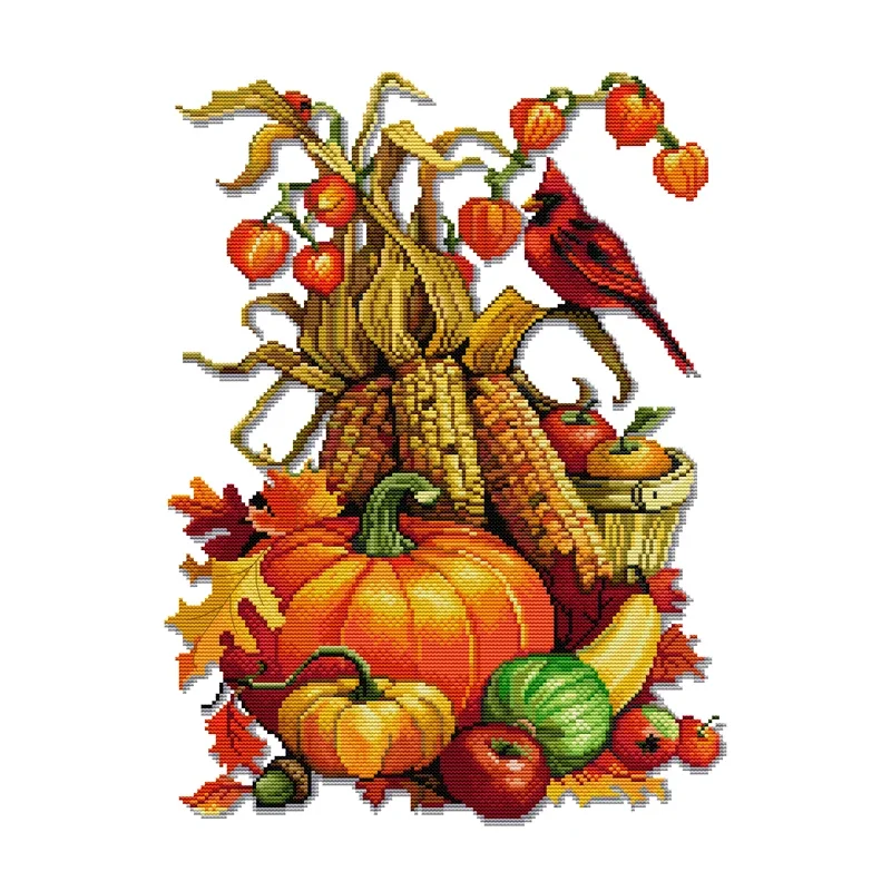 Joy Sunday Cross Stitch Kit Abundant Harvest of All Grains Cross Stitch Embroidery Kit Set Crosstitch Kit Needlework Homefun
