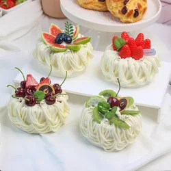 4 inch Simulation Cake Cream Birthday Cake Fake Cake Model Dessert Baking Shop Window Display Samples Props Dessert Decor