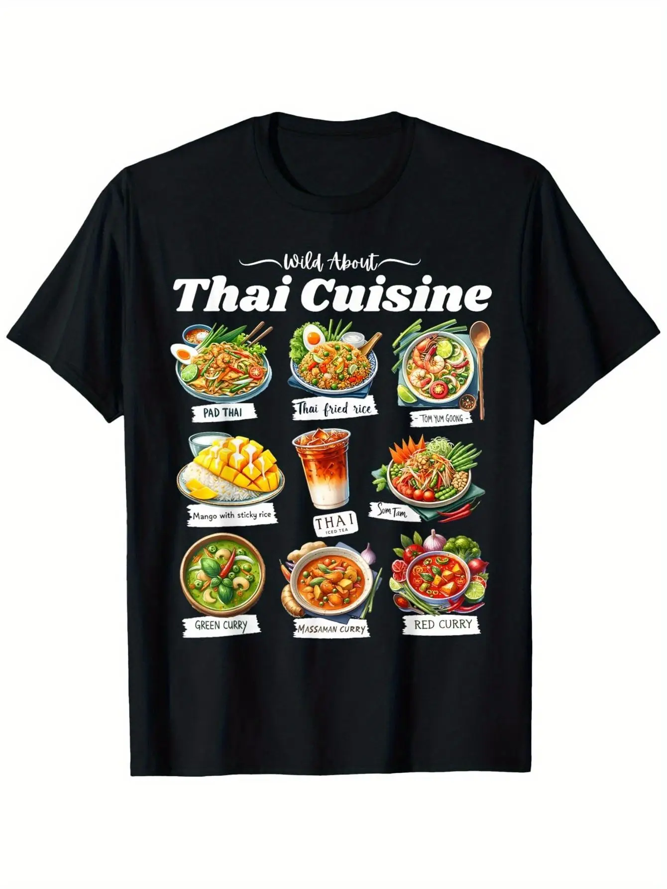 

Футболка с графическим рисунком тайской кухни — футболка унисекс из 100% хлопка, которую можно стирать в машине, с ярким тайским искусством питания и лучшим дизайном в мире — подарок f