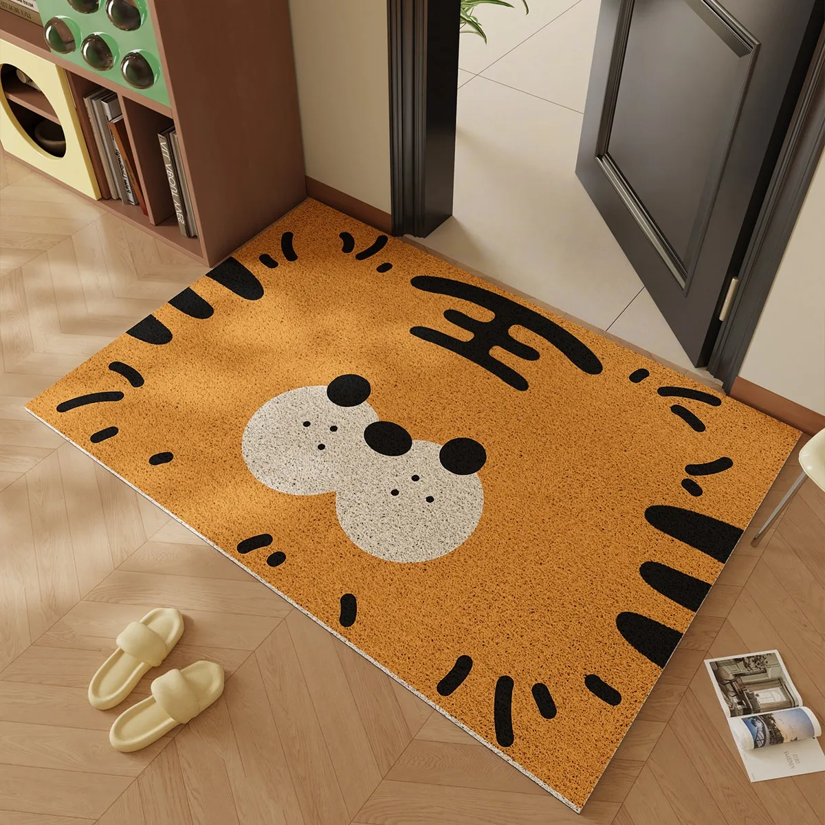 Entry Door Mat Welcome Rug Cartoon Creative Design Carpet Pvc Silk Ring Entrance Doormat Dirt Trapping Non-slip Rugs Fußabtreter