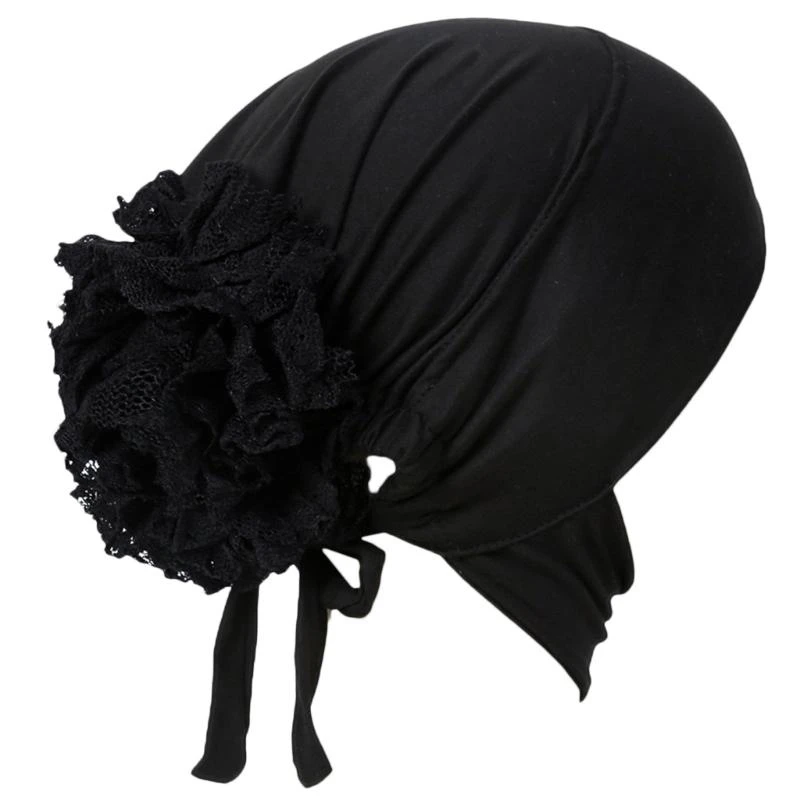 340D Elegant Stretchable Head Scarf Wrap for Women Unique Flower Hijab Wedding Party