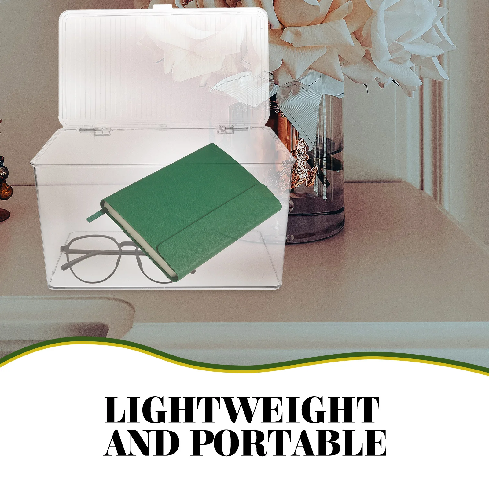 

Elevated Transparent Dustproof Storage Box Pet Organizer for Home Office Kitchen Cosmetics Snacks Clear Storage Bin