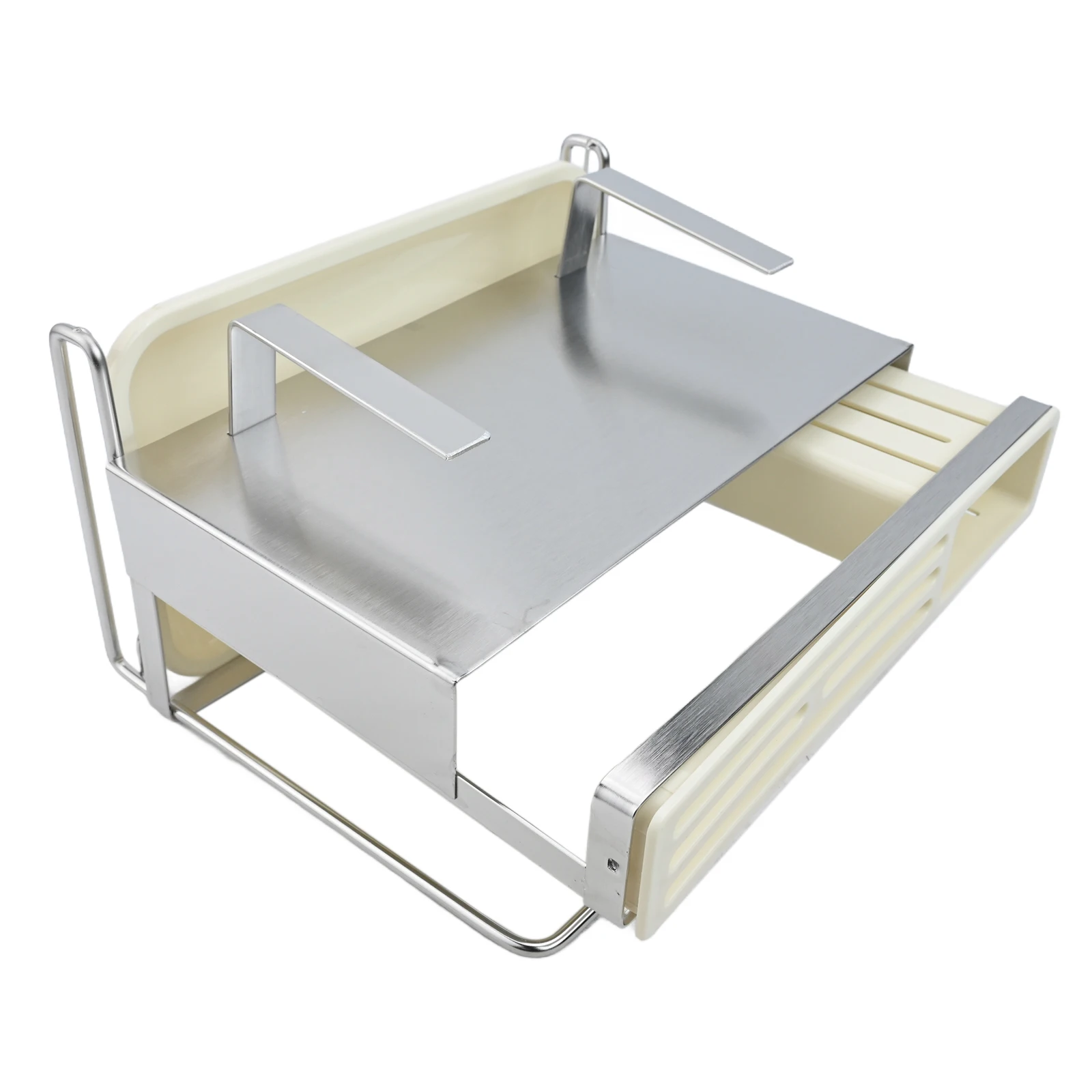 

Drain Tray Shelf Countertop Kitchen Shelf 304 Stainless Steel Built-in Chopstick Holder PP Drain Tray Countertop Storage