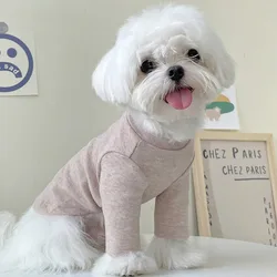 Fashion Pet Dog Bottoming Shirt Puppy Solid Color Clothes Winter Teddy Warm Two Legged Clothing Pet poodle Pullover Dog Jackets