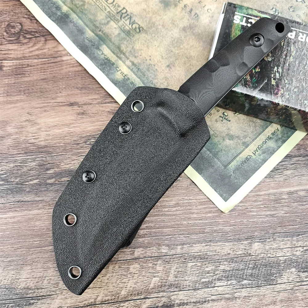 Kydex Sheath High Hardness Stonewash Blade Fixed Knife Outdoor Wilderness Survival Hunting Self Defense Multifunctional Knife