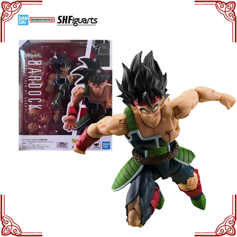En stock, kit de modelo original de Bandai Dragon Ball SHF Bardock, el padre de Gon, figura de acción de anime, colección de juguetes de modelo terminado.