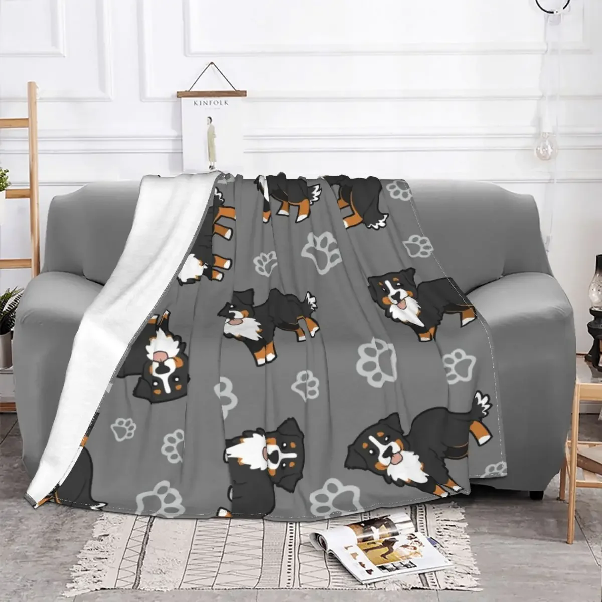 Bernese Mountain Dog Baby Blanket Sofa Cover Fleece Winter 3D Print Animal Soft Babe Carpets For Home Bedroom Plush Thin Quilt