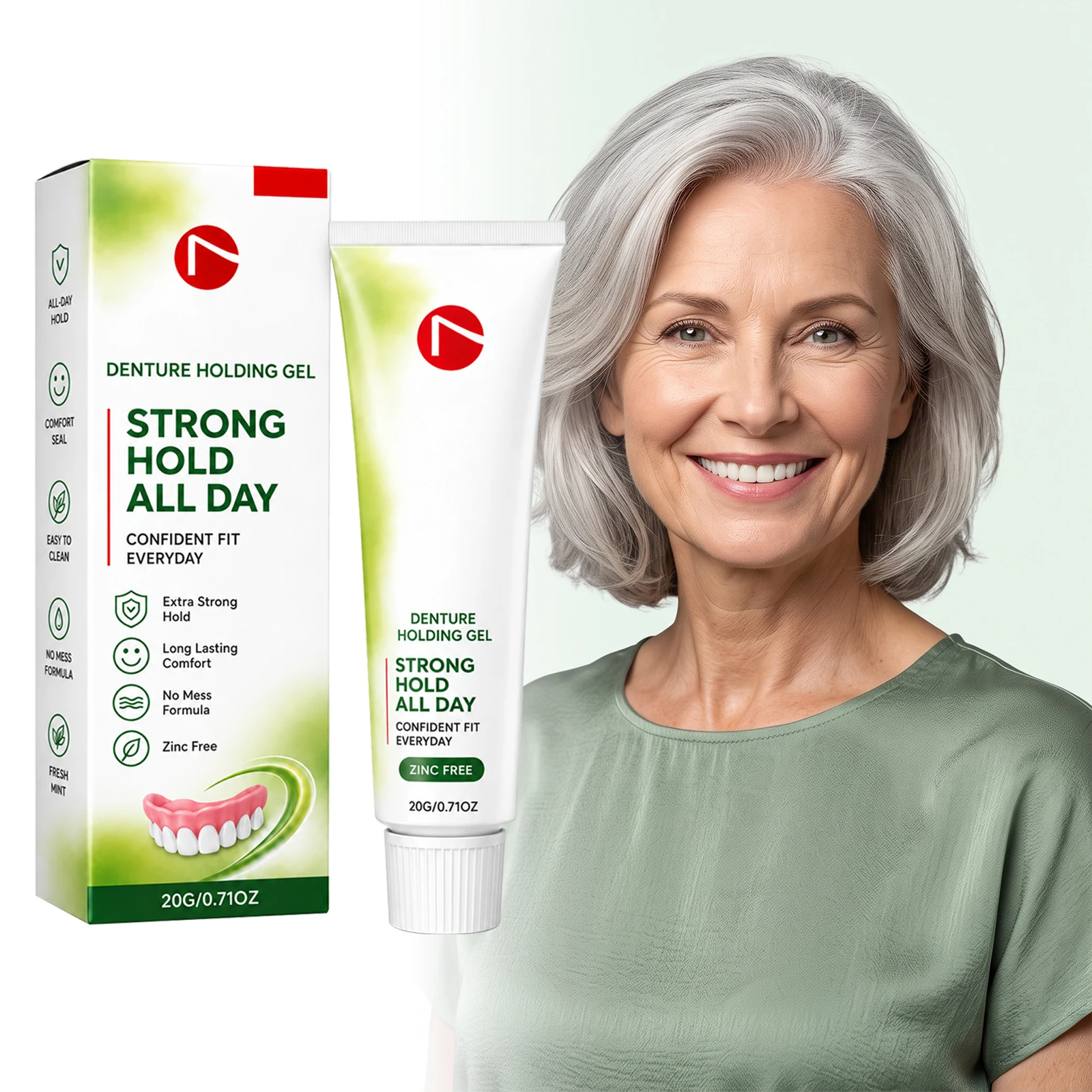 Denture Adhesive Cream Comfortable And Smooth Easy To Apply Stable Hold For Daily Eating Gentle Denture Fixing Cream
