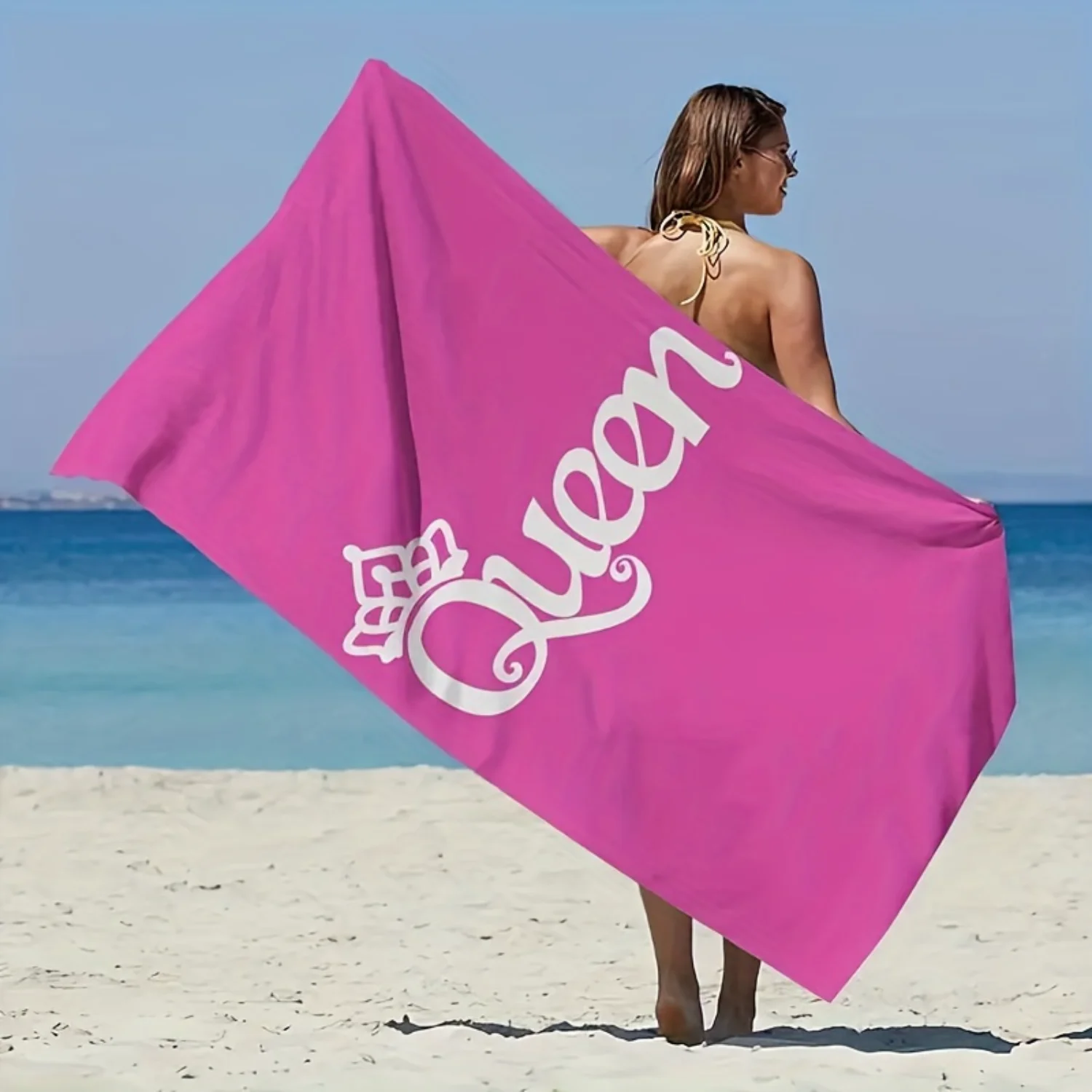 Fashion Stripe & Sunflower Pattern Ultra-Large Beach Towel - Lightweight, Quick-Drying, Wind and Sun Protection - Ideal for Outd